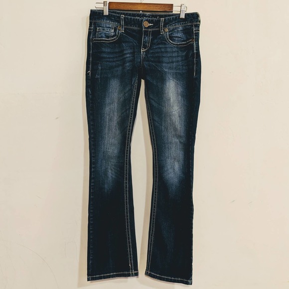 Maurices 3/4 Original S Denim Jean Small Chico 30x29 Y2K Bootcut Boot Cut Dark - Picture 1 of 11